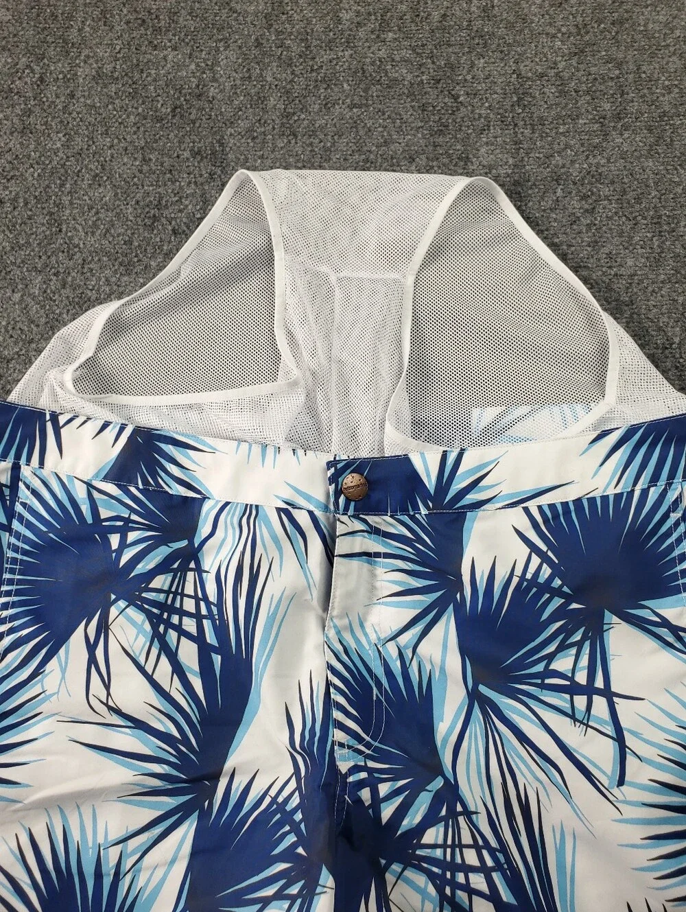 Retromarine New York Swim Trunks Mens 38 Tropical Hawaiian Print Blue White